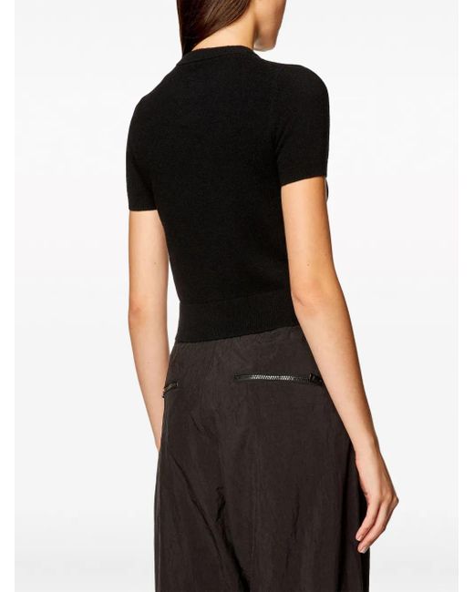 DIESEL Black M-Arga Logo-Embroidered Top