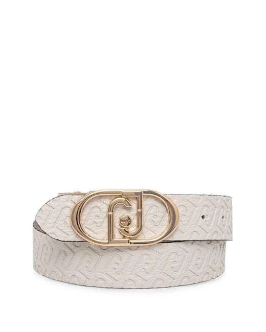 Liu Jo White Embossed Buckle Belt