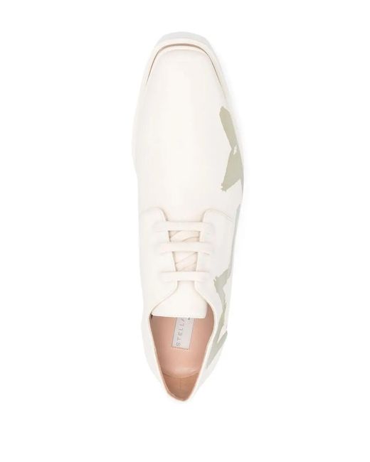 Stella McCartney Natural Elyse Star-Print Platform Shoes