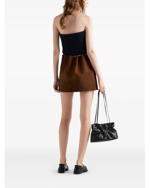 Prada Blue Geripptes Bandeau-Top