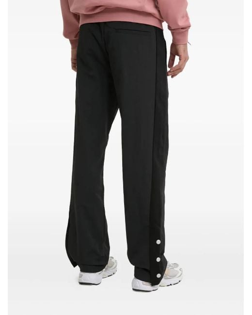 HUGO Black Button-Fastening Side-Panel Trousers for men