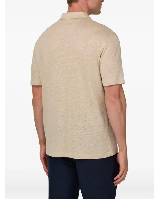 Boggi Natural Stretch Linen Jersey Polo Shirt for men