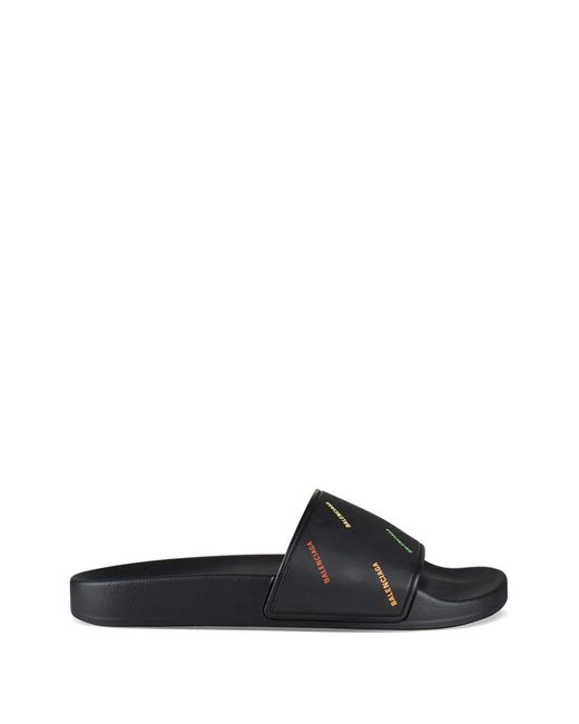Balenciaga White Logo-Print Flip-Flops