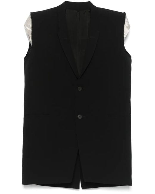 Rick Owens Black Dirt Tailored Vest
