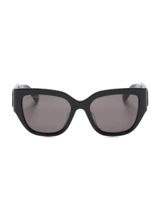 Balenciaga Gray Logo-appliqué Cat-eye-frame Sunglasses