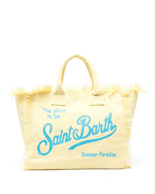 Vanity logo-print beach bag di Mc2 Saint Barth in Blue