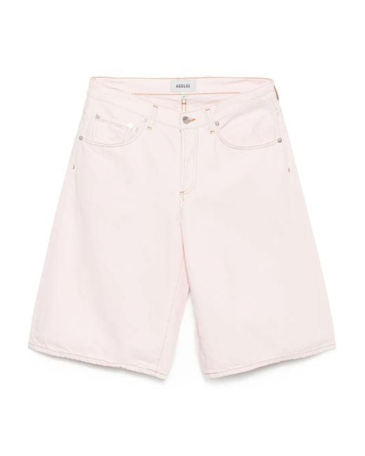 Agolde Pink Klassische Jeans-Shorts
