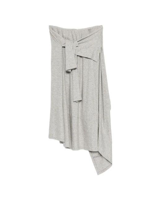Feng Chen Wang White Asymmetric Front-Tie Skirt