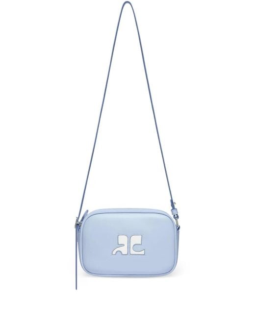 Courreges Blue Reedition Leather Camera Bag
