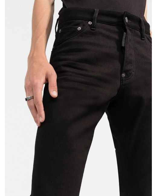 DSquared² Black Rear Logo-print Skinny Jeans for men