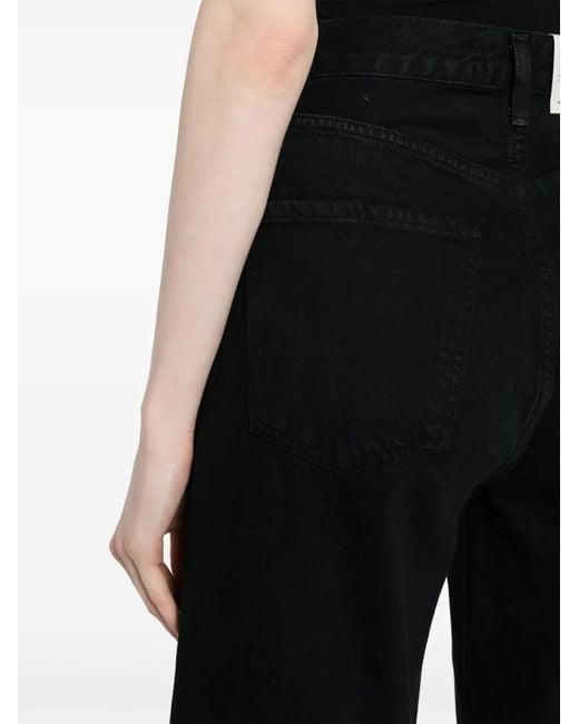 Agolde Black Ren Jean High-Rise Cropped Jeans