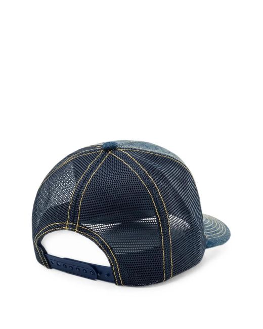 Evisu Blue Seagull-Print Patch-Pocket Cap
