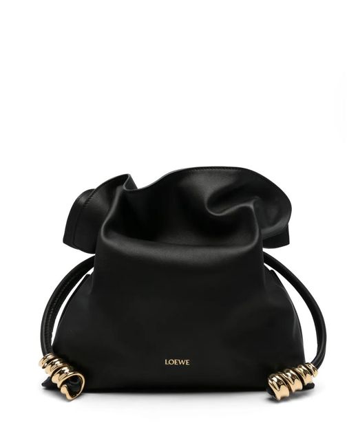 Loewe Black Medium Coil Flamenco Clutch