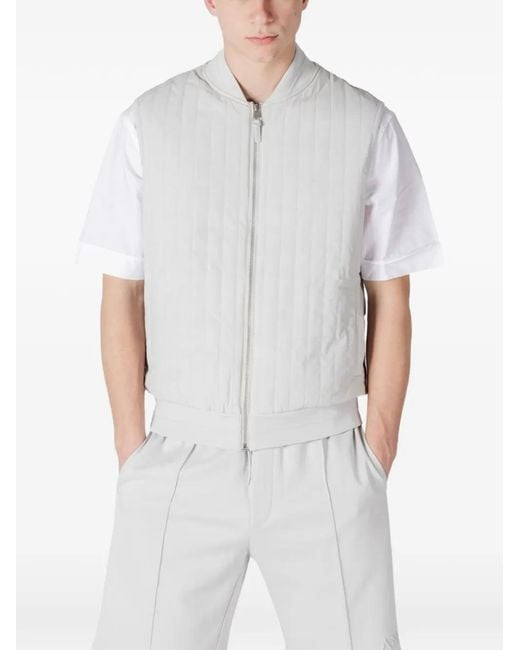 Antony Morato White Quilted Zip-Fastening Gilet for men