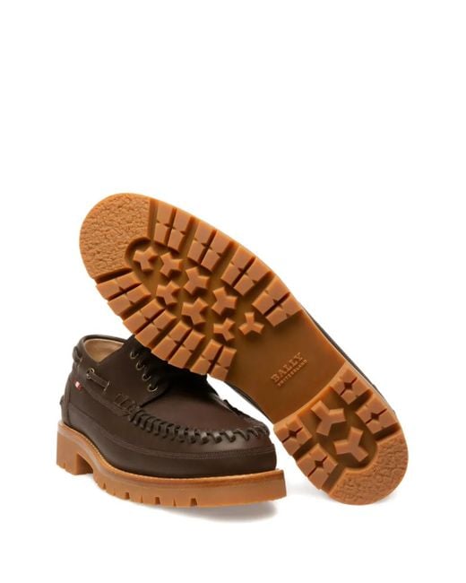 Bally Brown Lace-Up Leather Derby Shoes