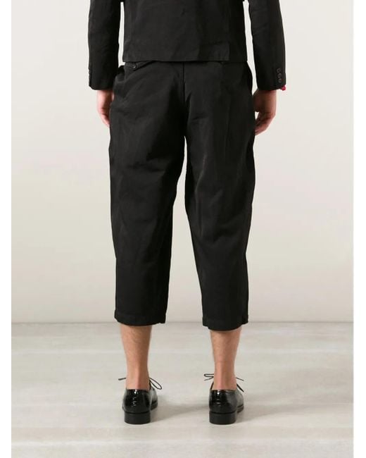 Cropped Harem Trouser di Comme des Garçons in Black da Uomo