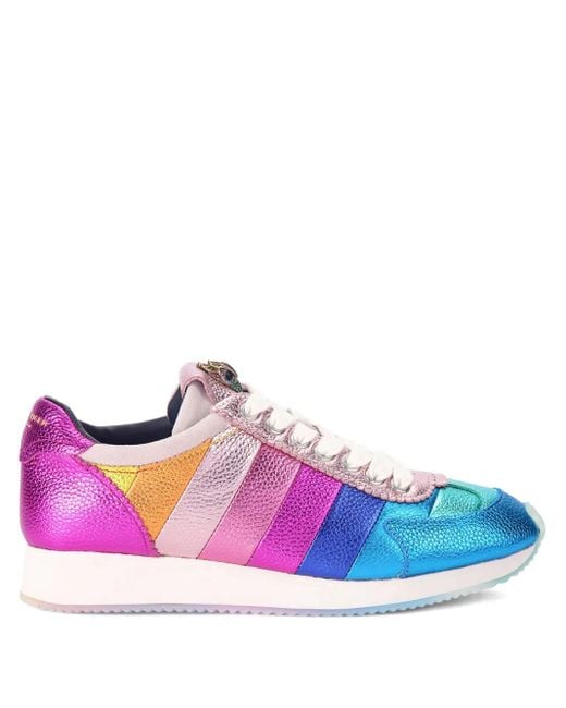 Kurt Geiger Islington Pump Metallic Stripe Sneakers Purple