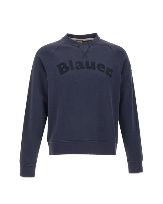 Blauer Blue Logo-Print Raglan-Sleeve Sweater for men