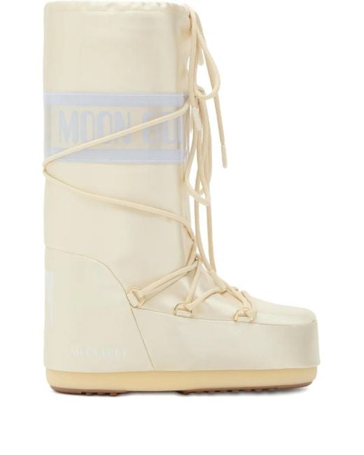 Moon Boot White Wattierte Icon Schnürstiefel