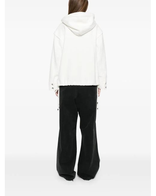 Blumarine White Hooded Bouclé Jacket