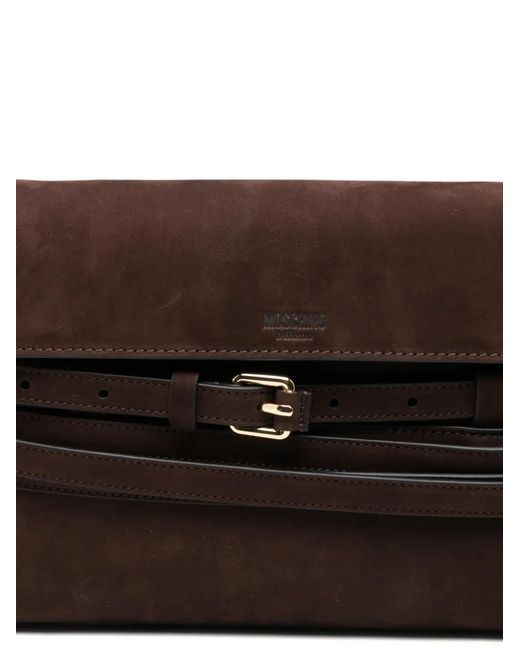 Moschino Black Buckle-Detail Cross Body Bag