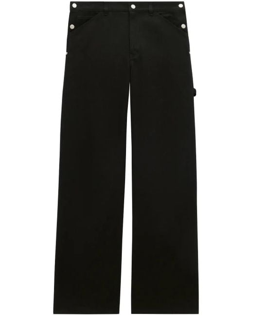 Courreges Black Sailor Wide-Leg Cotton Trousers for men