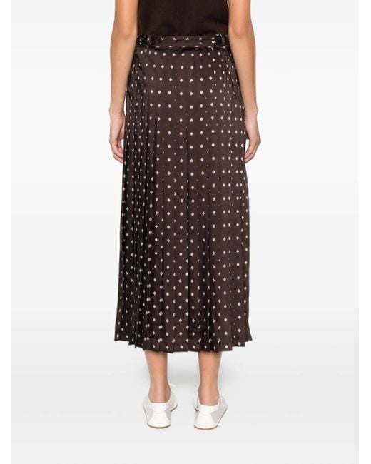 Gonna Midi Plissettata A Fantasia di Sandro in Brown
