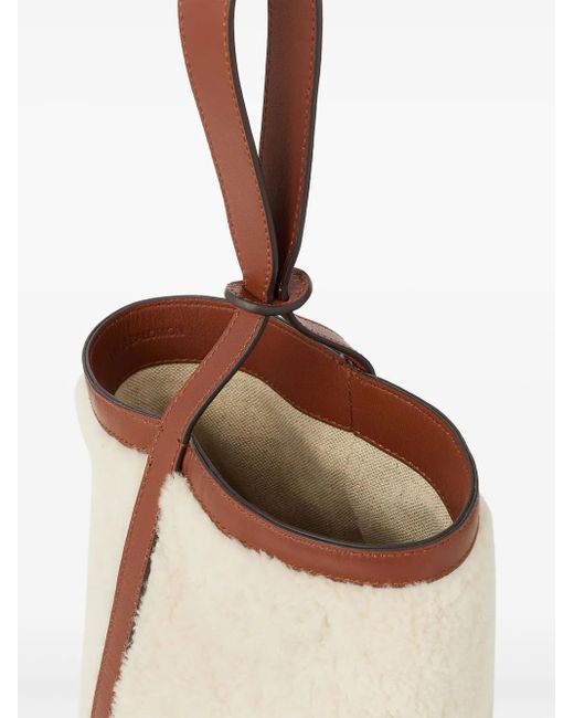 Yves Salomon White Mini Merino Bucket Bag