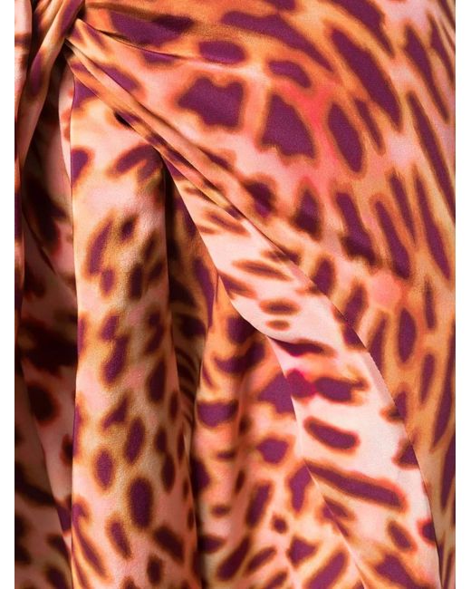 Stella McCartney Red Leopard-Print Front Tied Trousers