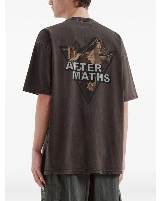 AFTERMATHS Black Graphic-Print Cotton T-Shirt for men