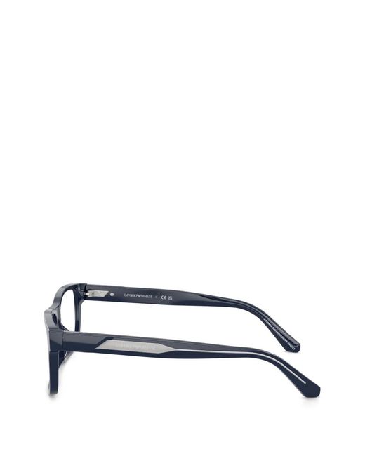 Emporio Armani Black Rectangle-Frame Glasses for men