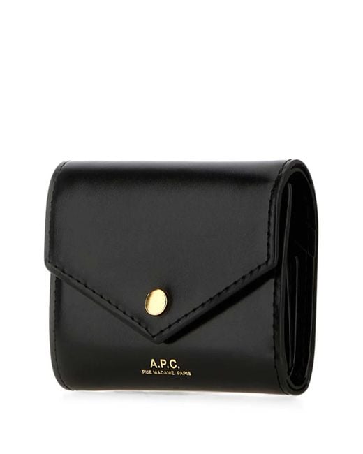 A.P.C. Black Envelope Leather Wallet
