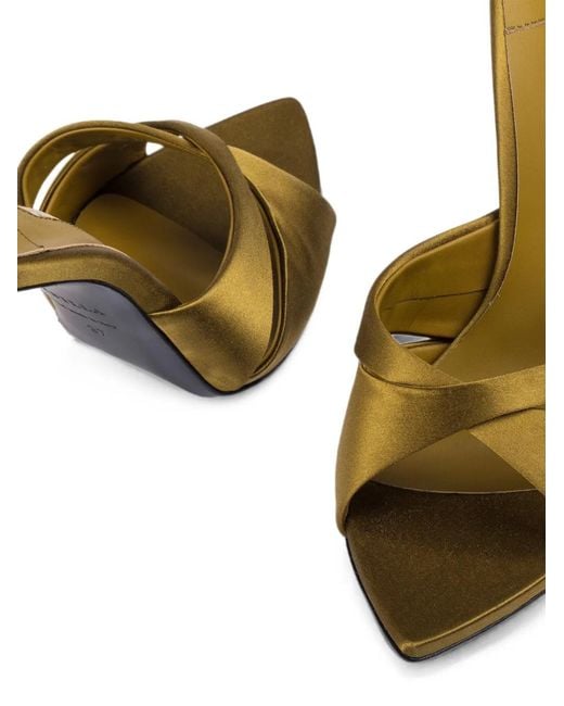 Le Silla Metallic Shirley Crossover-Strap Sandals
