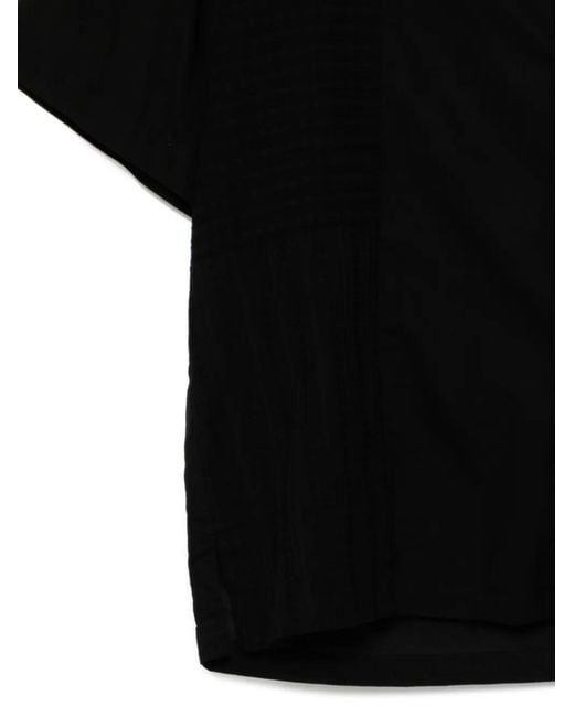 Undercover Black Patchwork Short-Sleeve Shirt for men