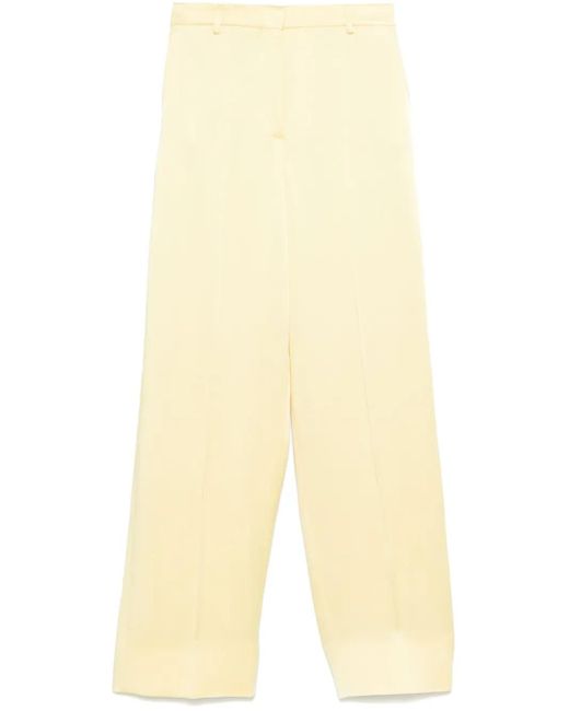 Stella McCartney Yellow Low-Rise Wide-Leg Trousers