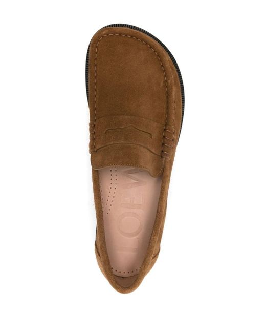 Loewe Brown Campo Suede Penny Loafers for men