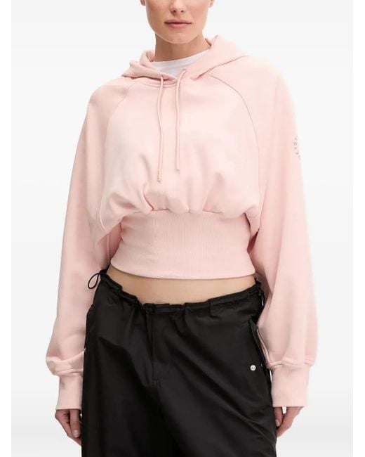 Adidas By Stella McCartney Pink Cinched-Waist Hoodie