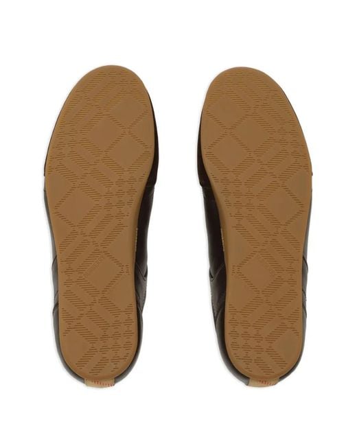 Burberry Brown Leather Knight Runner Sneakers