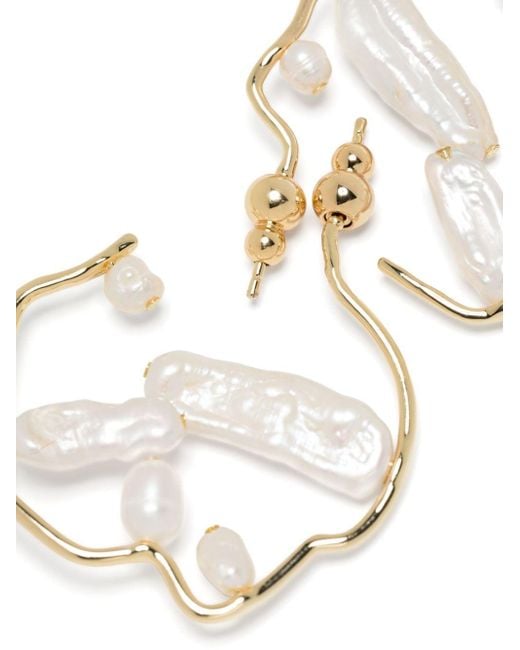 Cult Gaia Metallic Juana Pearl Earrings