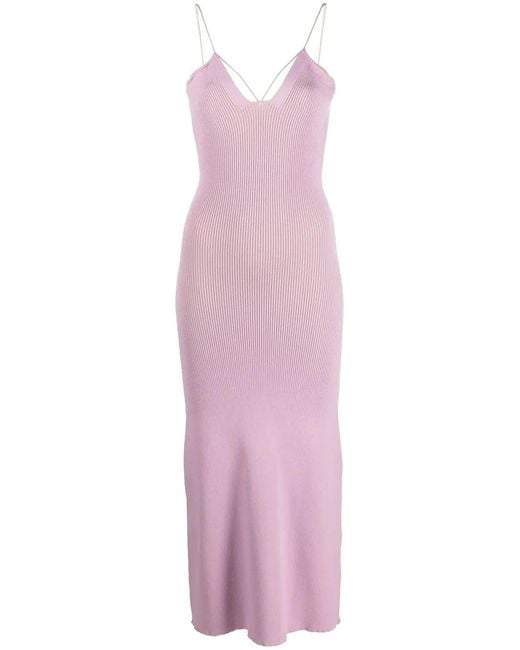 Aeron Multicolor Spaghetti-Strap Knitted Midi Dress