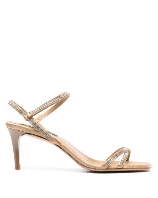 Pedro Garcia Isla 75mm Leather Sandals in Natural | Lyst