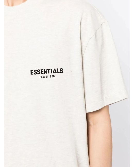 Fear Of God White Logo-Print T-Shirt for men