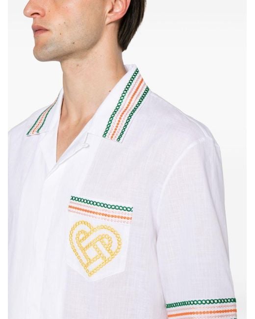 Camisa Gradient Heat con bordado inglés Casablancabrand de hombre de color White