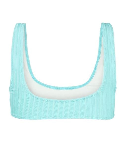 Solid & Striped Blue The Elle Square Neck Ribbed Bikini Top