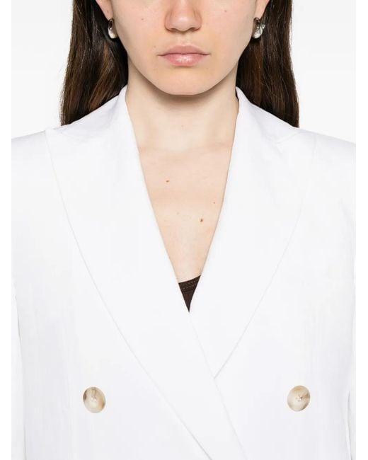 Blanca Vita White Blazer À Boutonnière Croisée