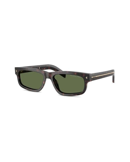 Prada Green Rectangle-Frame Sunglasses for men