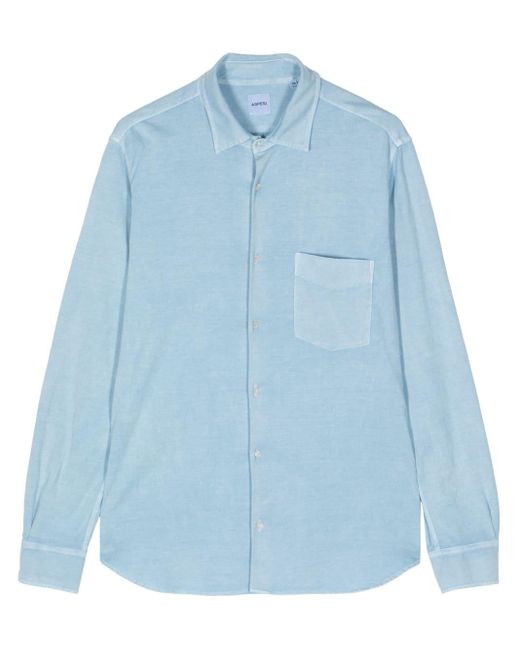 Aspesi Blue Long-sleeve Cotton Shirt for men