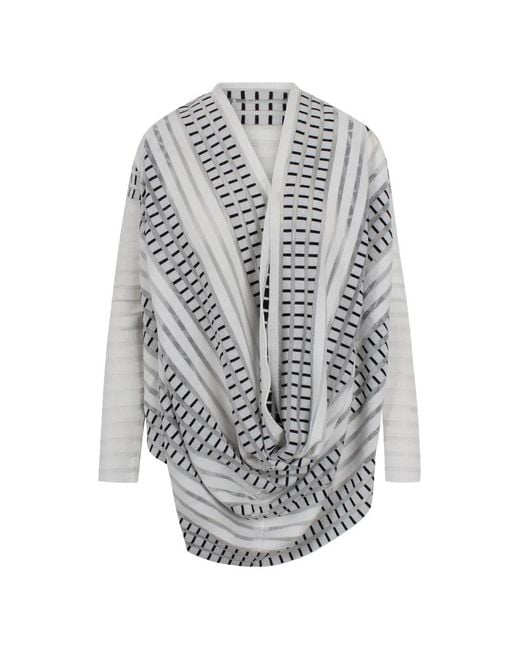 Pierantoniogaspari Gray Striped Draped Knitwear
