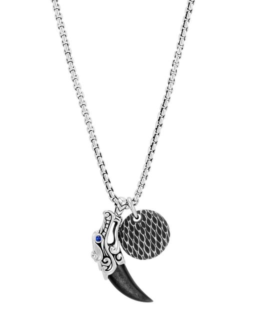 John Hardy Metallic Silver And Mixed Stone Legends Naga Necklace With Pendant for men