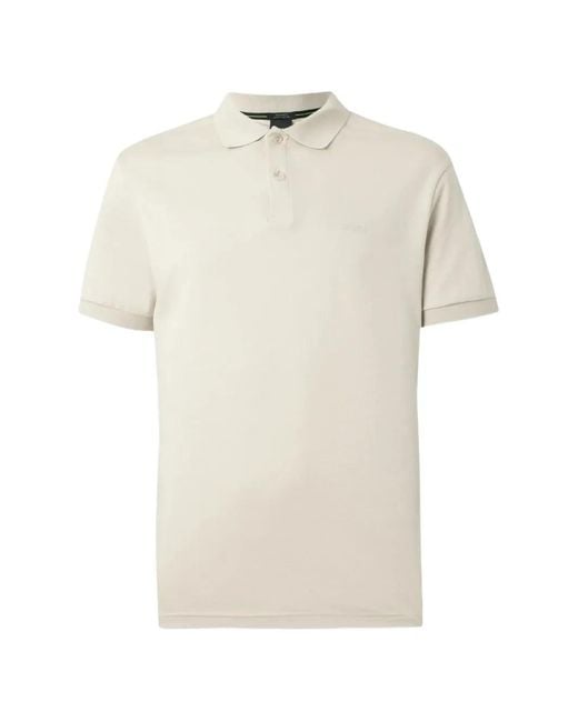 Boss White Button Polo Shirt for men